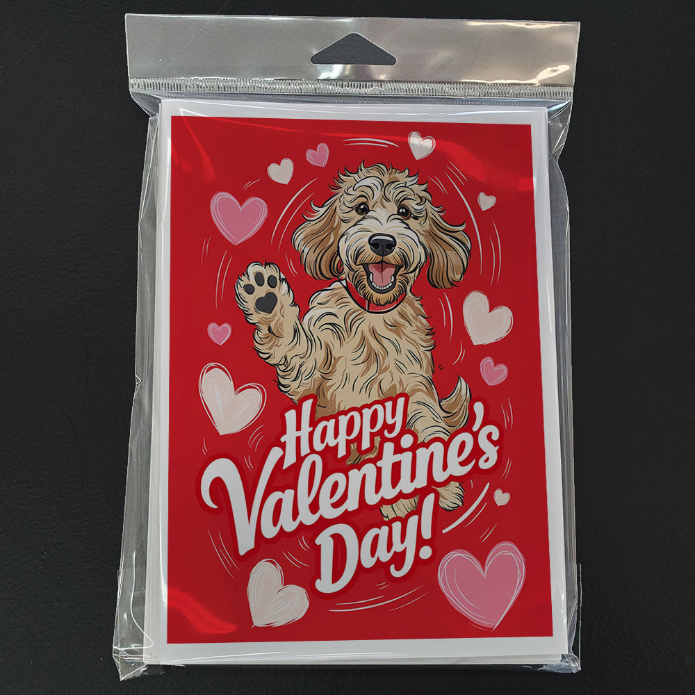 Labradoodle Happy Valentine's Day Greeting Cards Pack of 8