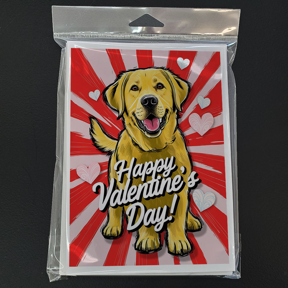 Yellow Labrador Retriever Happy Valentine's Day Greeting Cards Pack of 8