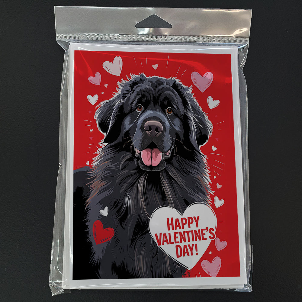 Newfoundland Happy Valentine's Day Greeting Cards Pack of 8