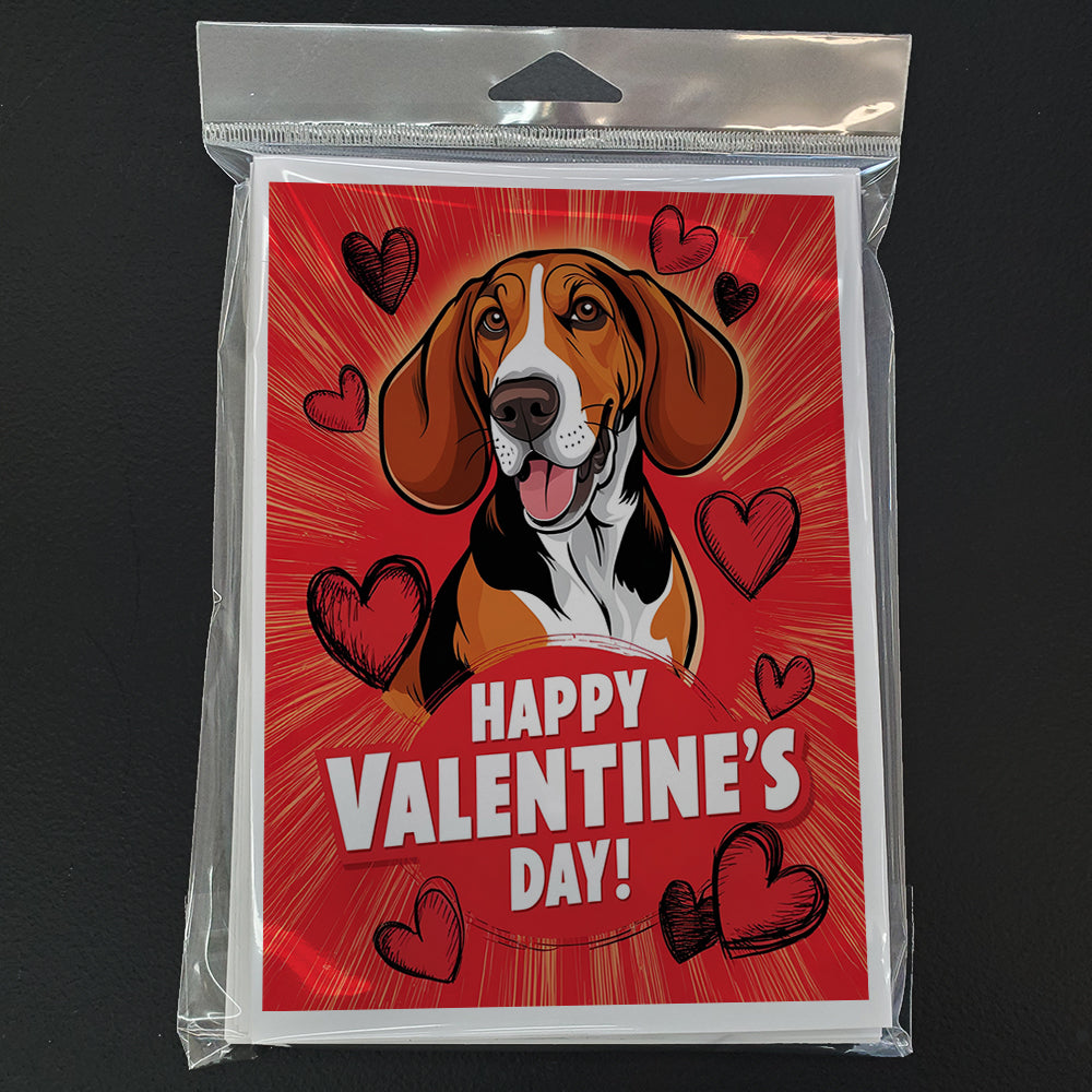 Redbone Coonhound Happy Valentine's Day Greeting Cards Pack of 8