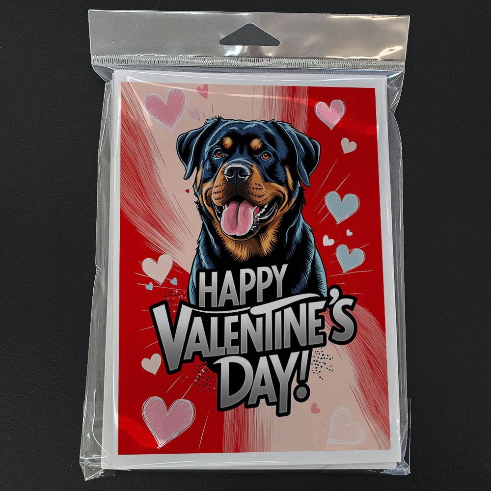 Rottweiler Happy Valentine's Day Greeting Cards Pack of 8