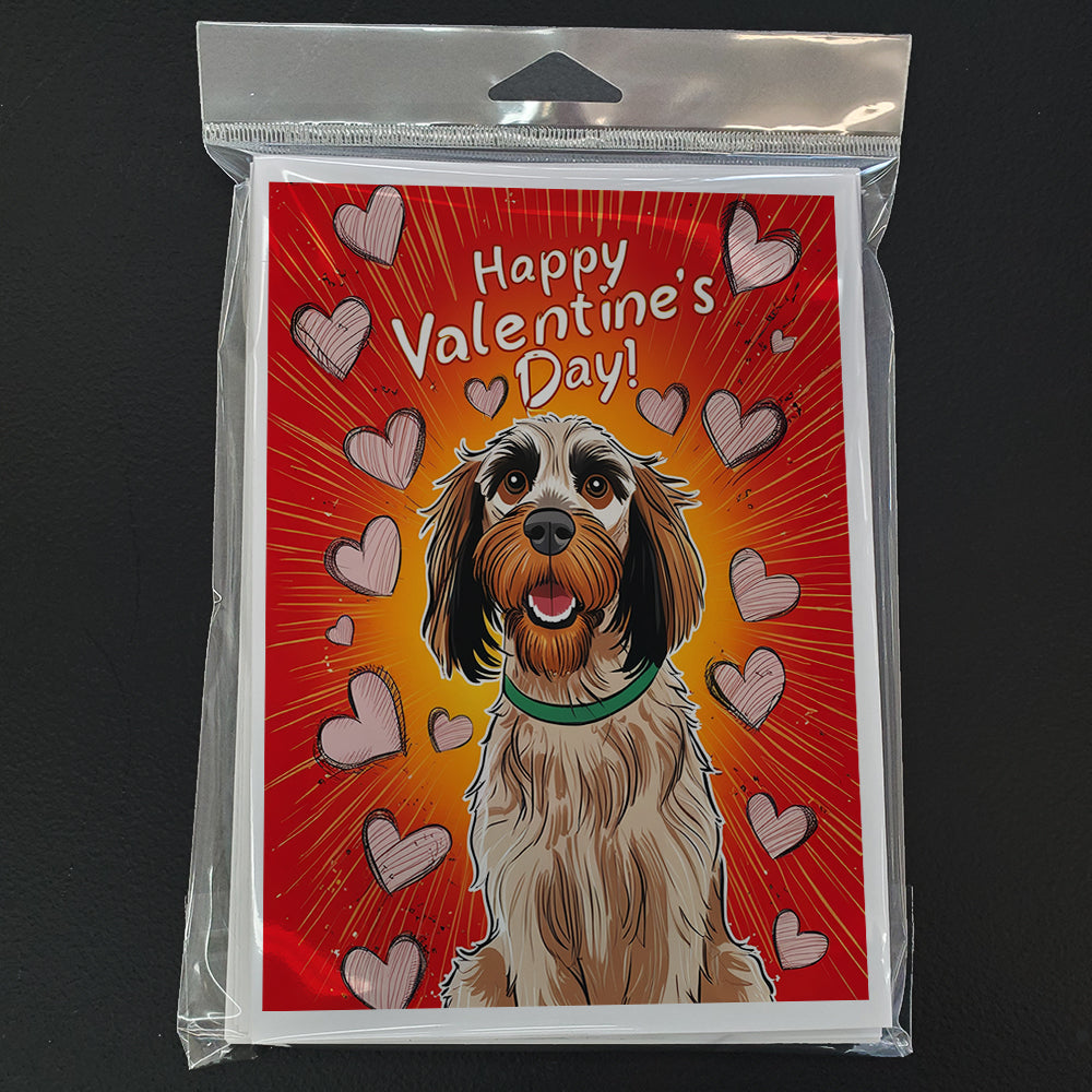 Wirehaired Pointing Griffon Happy Valentine's Day Greeting Cards Pack of 8