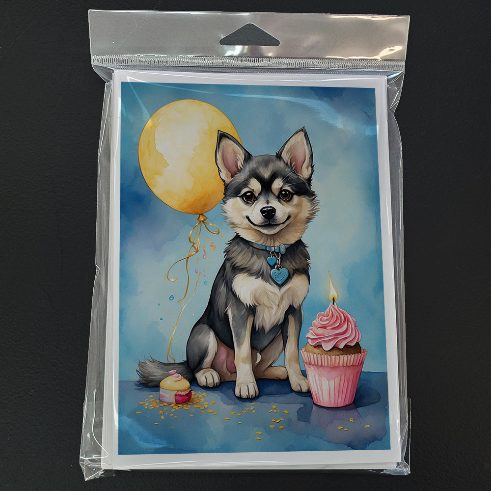 Alaskan Klee Kai Happy Birthday Greeting Cards Pack of 8