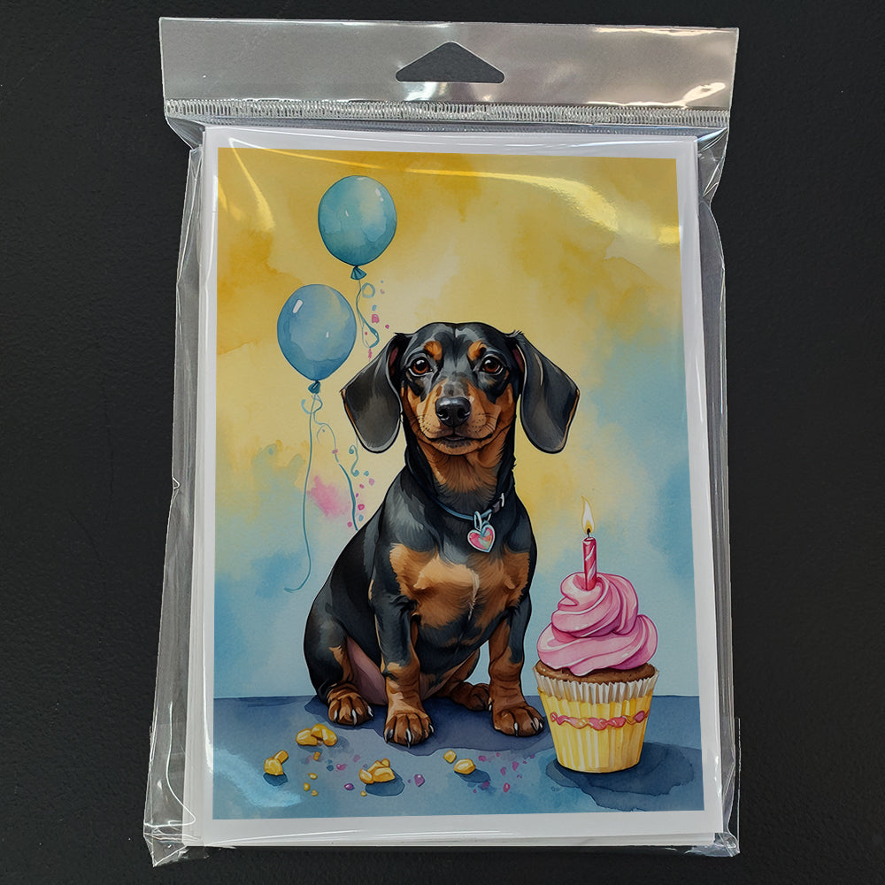 Dachshund Happy Birthday Greeting Cards Pack of 8