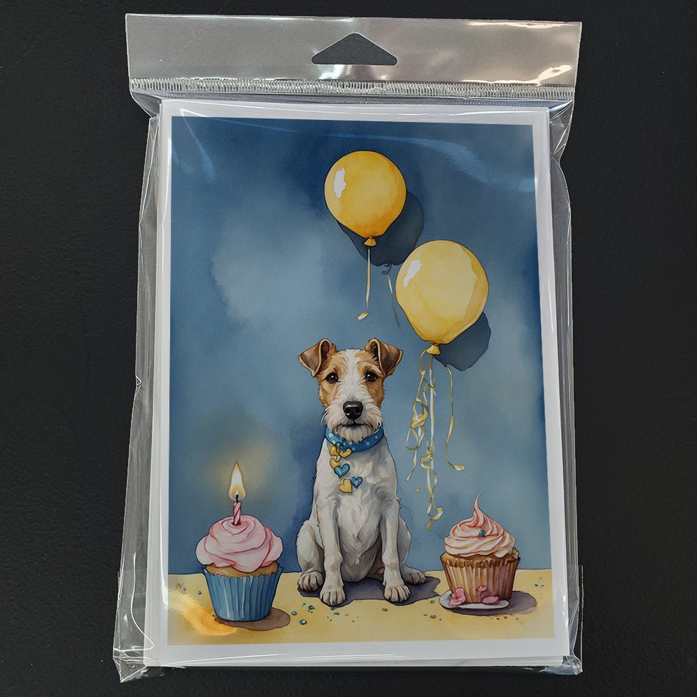 Fox Terrier Happy Birthday Greeting Cards Pack of 8