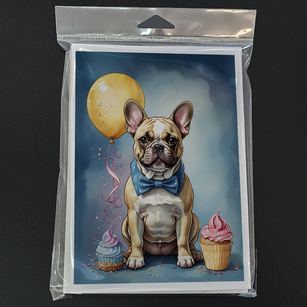 French Bulldog Happy Birthday Greeting Cards Pack of 8