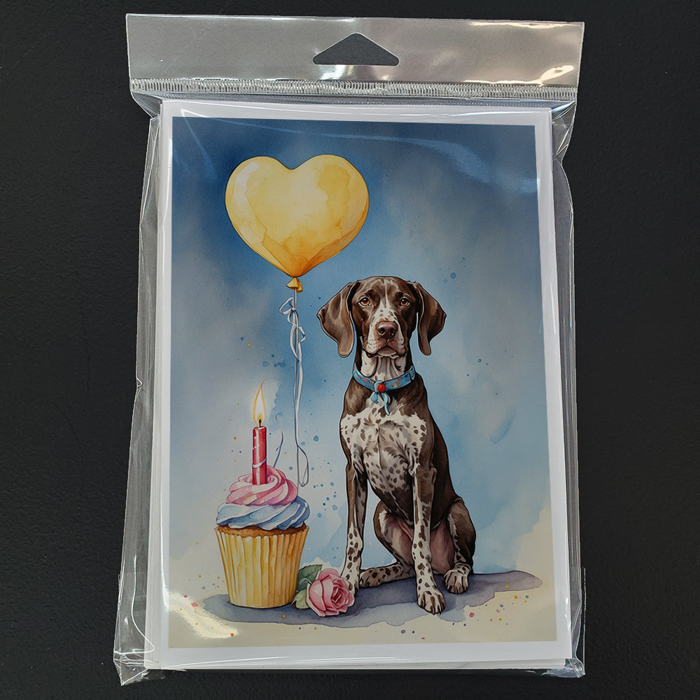 German Shorthaired Pointer Happy Birthday Greeting Cards Pack of 8