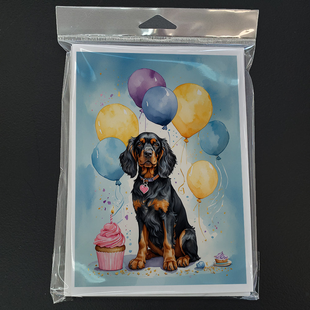 Gordon Setter Happy Birthday Greeting Cards Pack of 8