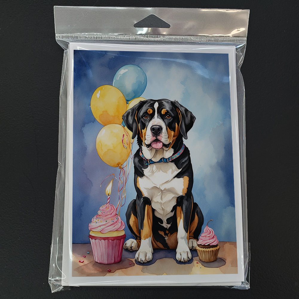 Greater Swiss Mountain Dog Happy Birthday Greeting Cards Pack of 8