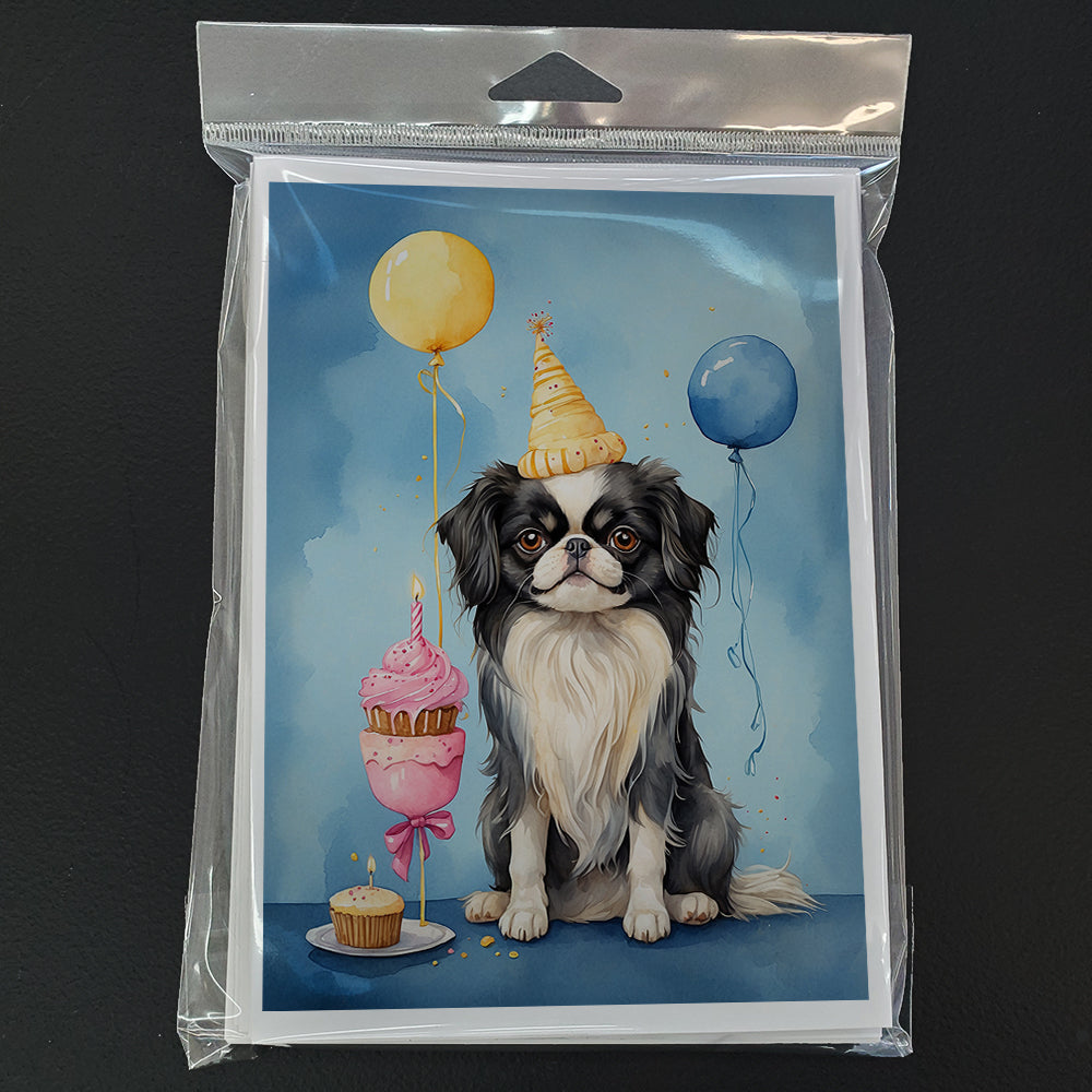 Japanese Chin Happy Birthday Greeting Cards Pack of 8
