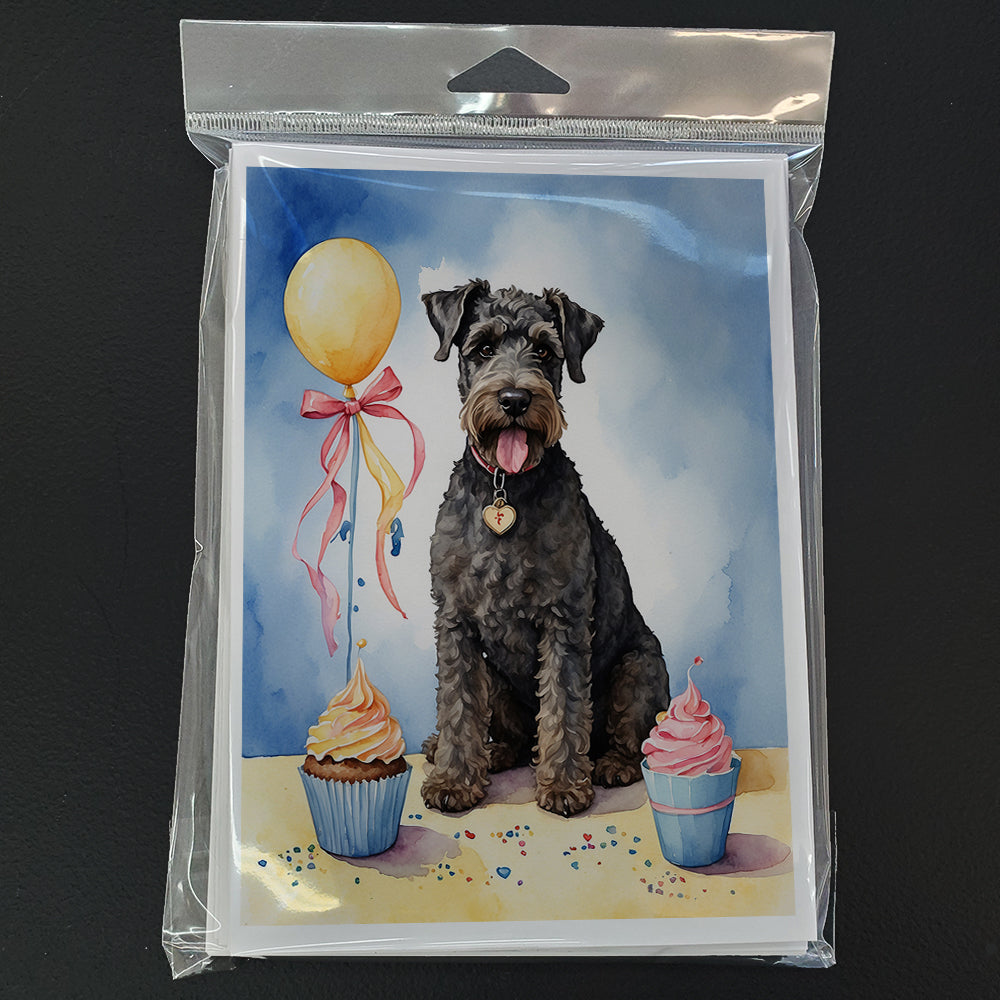 Kerry Blue Terrier Happy Birthday Greeting Cards Pack of 8