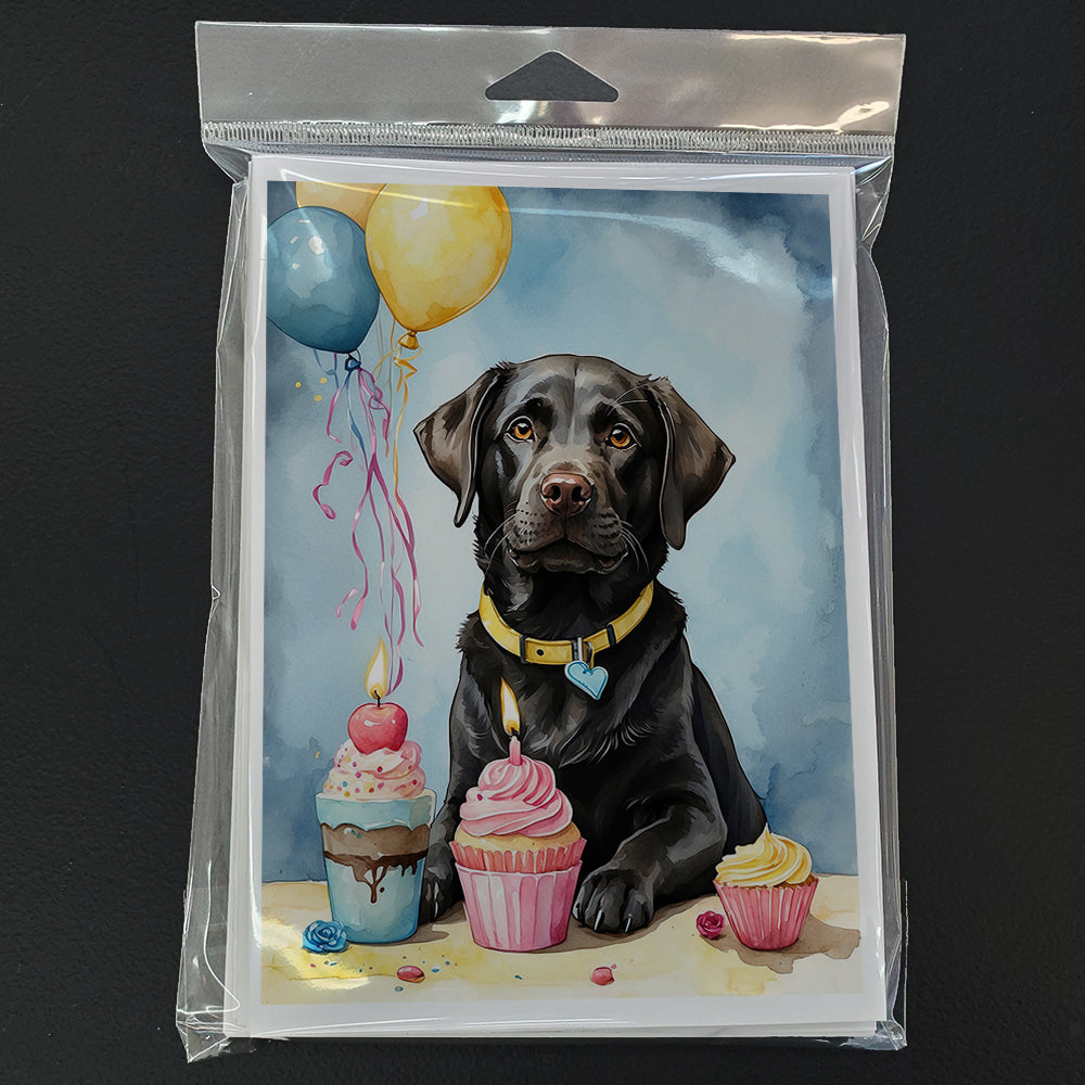 Black Labrador Retriever Happy Birthday Greeting Cards Pack of 8