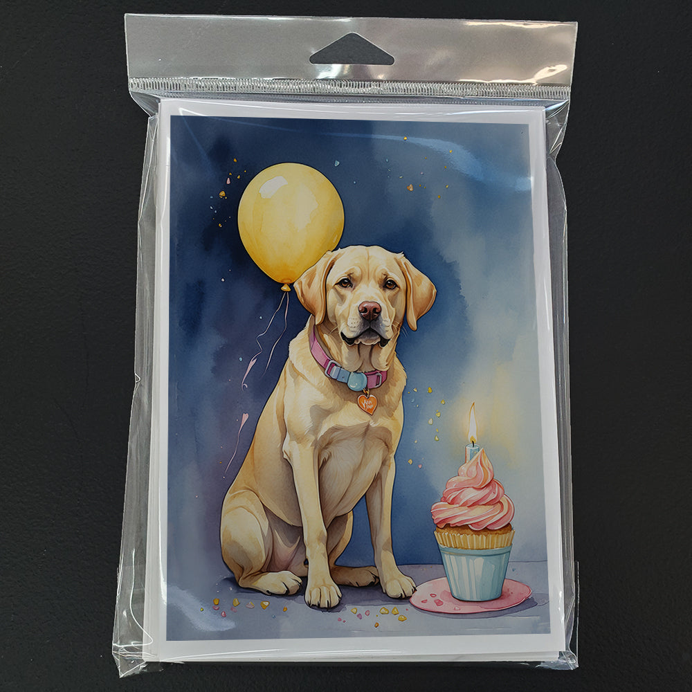Yellow Labrador Retriever Happy Birthday Greeting Cards Pack of 8