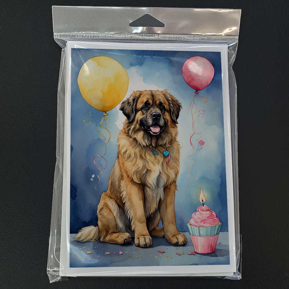 Leonberger Happy Birthday Greeting Cards Pack of 8
