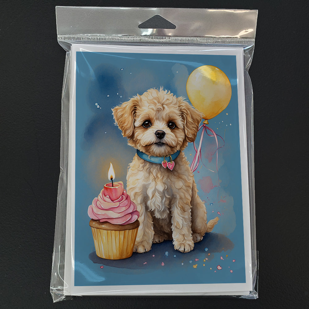 Maltipoo Happy Birthday Greeting Cards Pack of 8