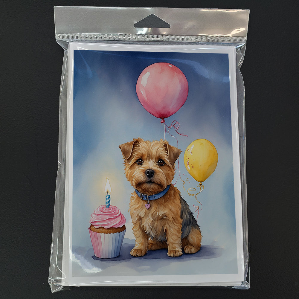 Norfolk Terrier Happy Birthday Greeting Cards Pack of 8