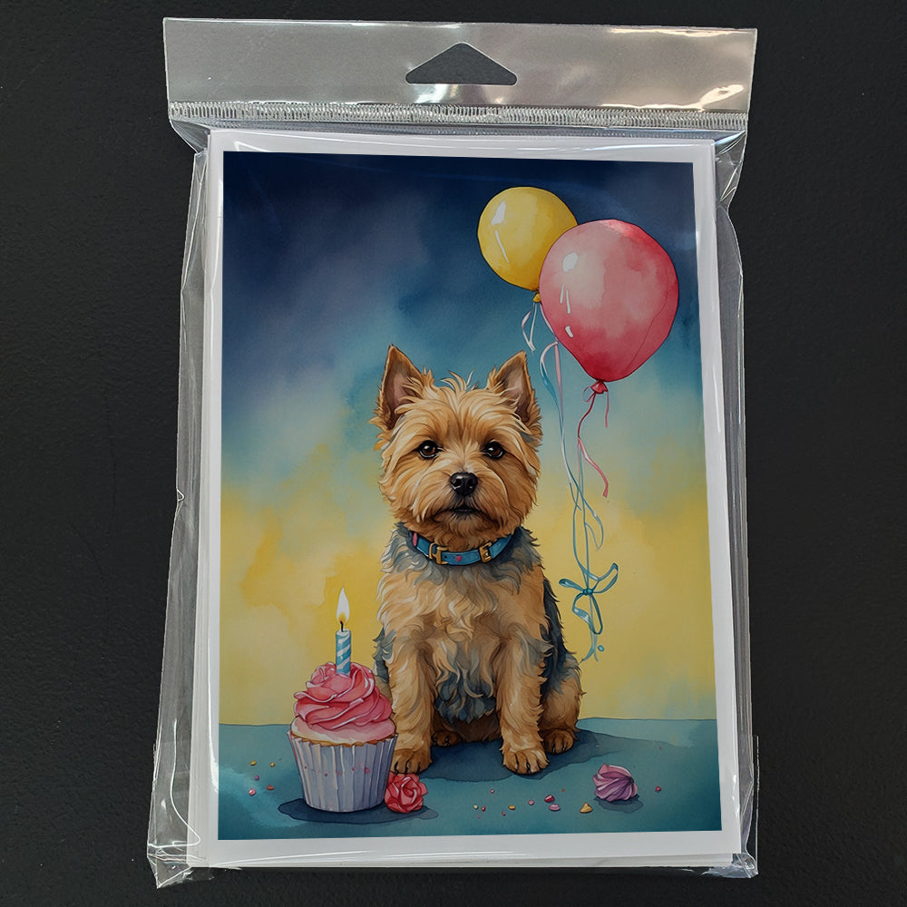 Norwich Terrier Happy Birthday Greeting Cards Pack of 8