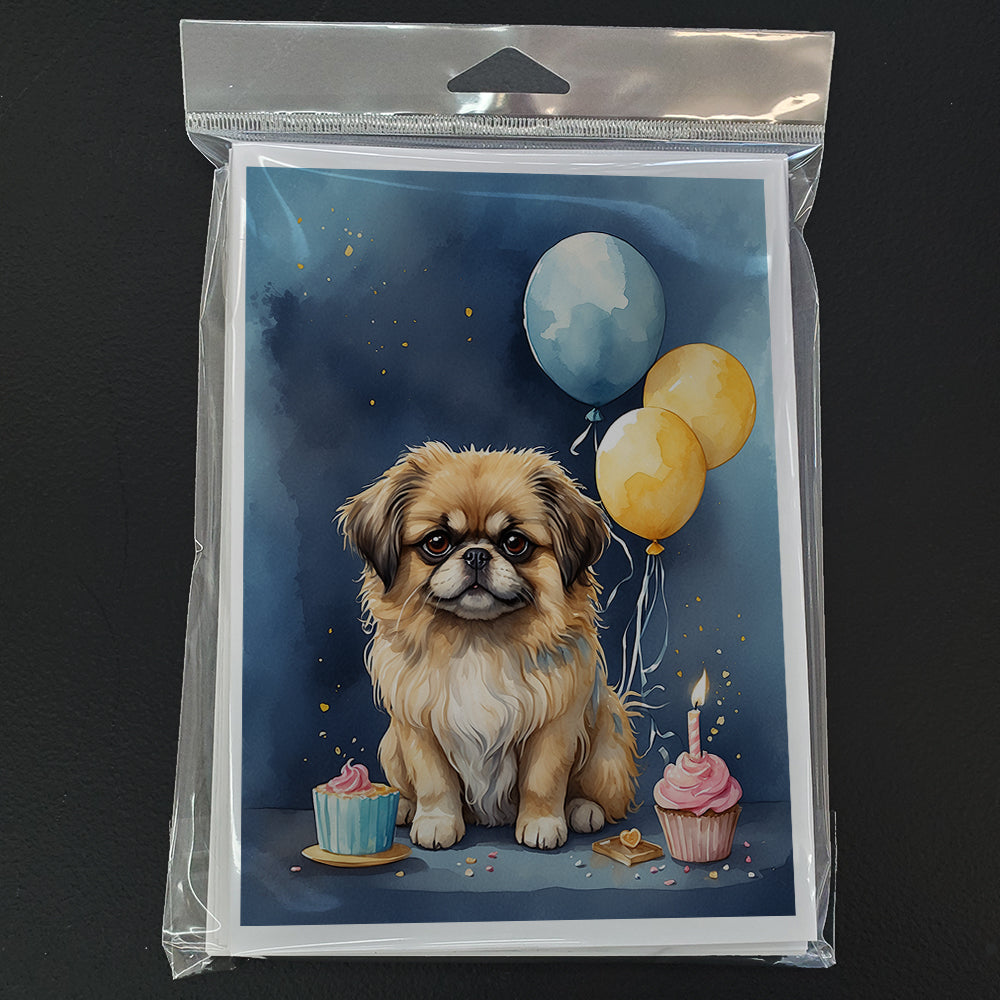 Pekingese Happy Birthday Greeting Cards Pack of 8