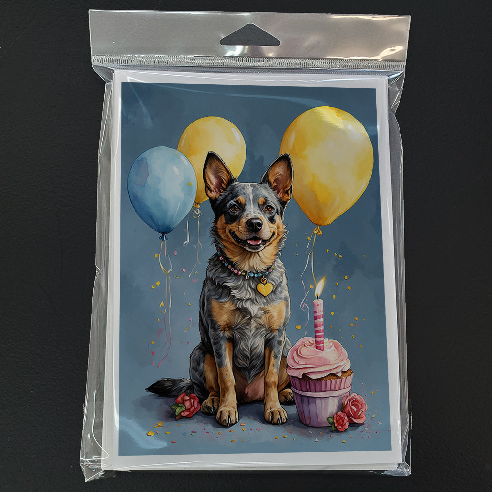 Australian Cattle Dog Happy Birthday Greeting Cards Pack of 8