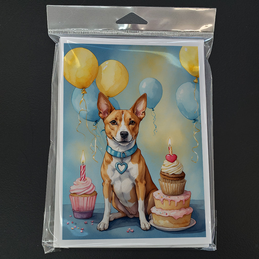 Basenji Happy Birthday Greeting Cards Pack of 8