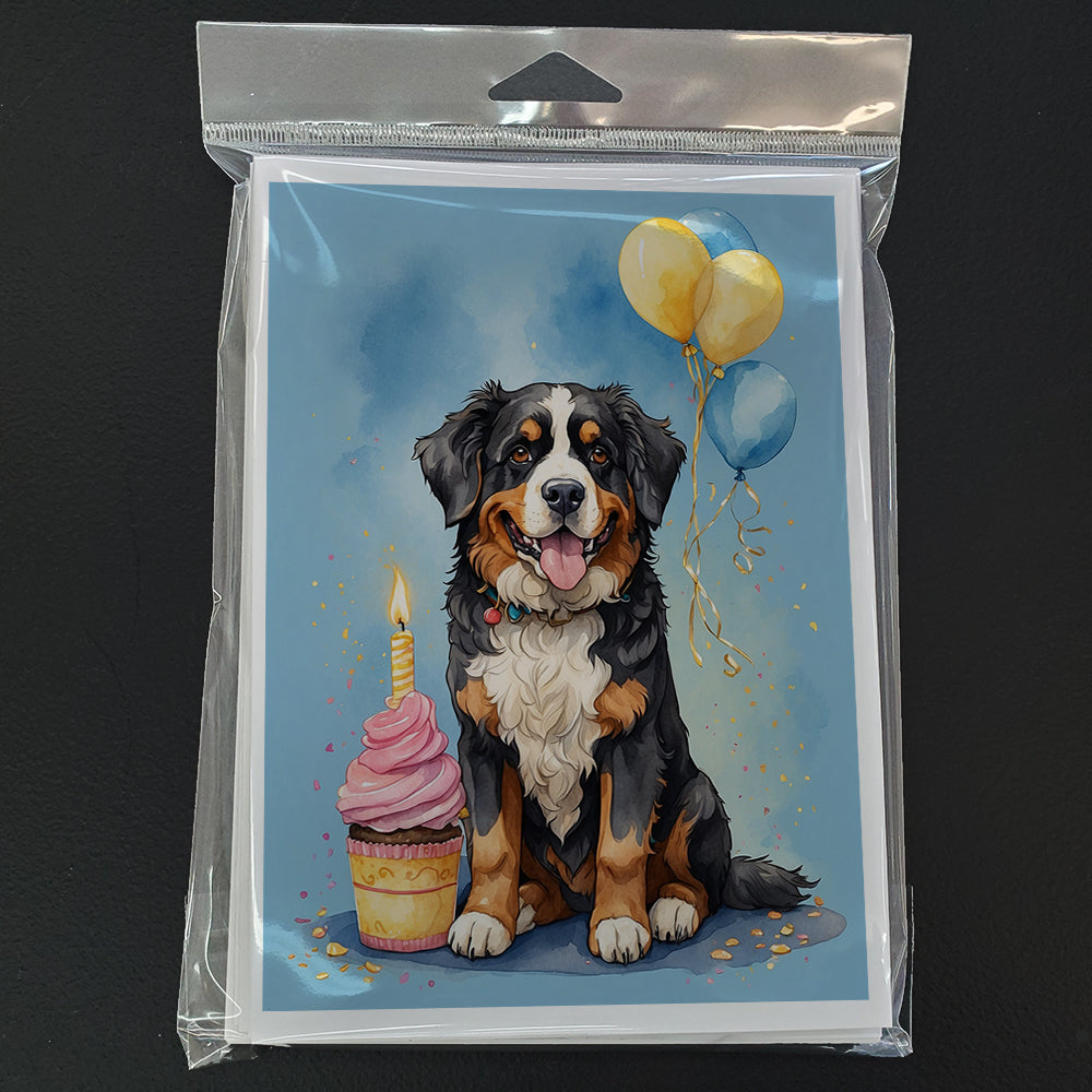 Bernese Mountain Dog Happy Birthday Greeting Cards Pack of 8