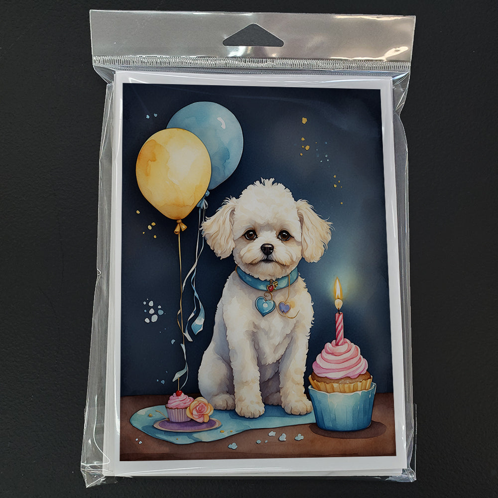 Bichon Frise Happy Birthday Greeting Cards Pack of 8
