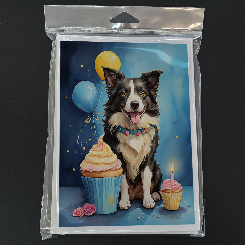 Border Collie Happy Birthday Greeting Cards Pack of 8
