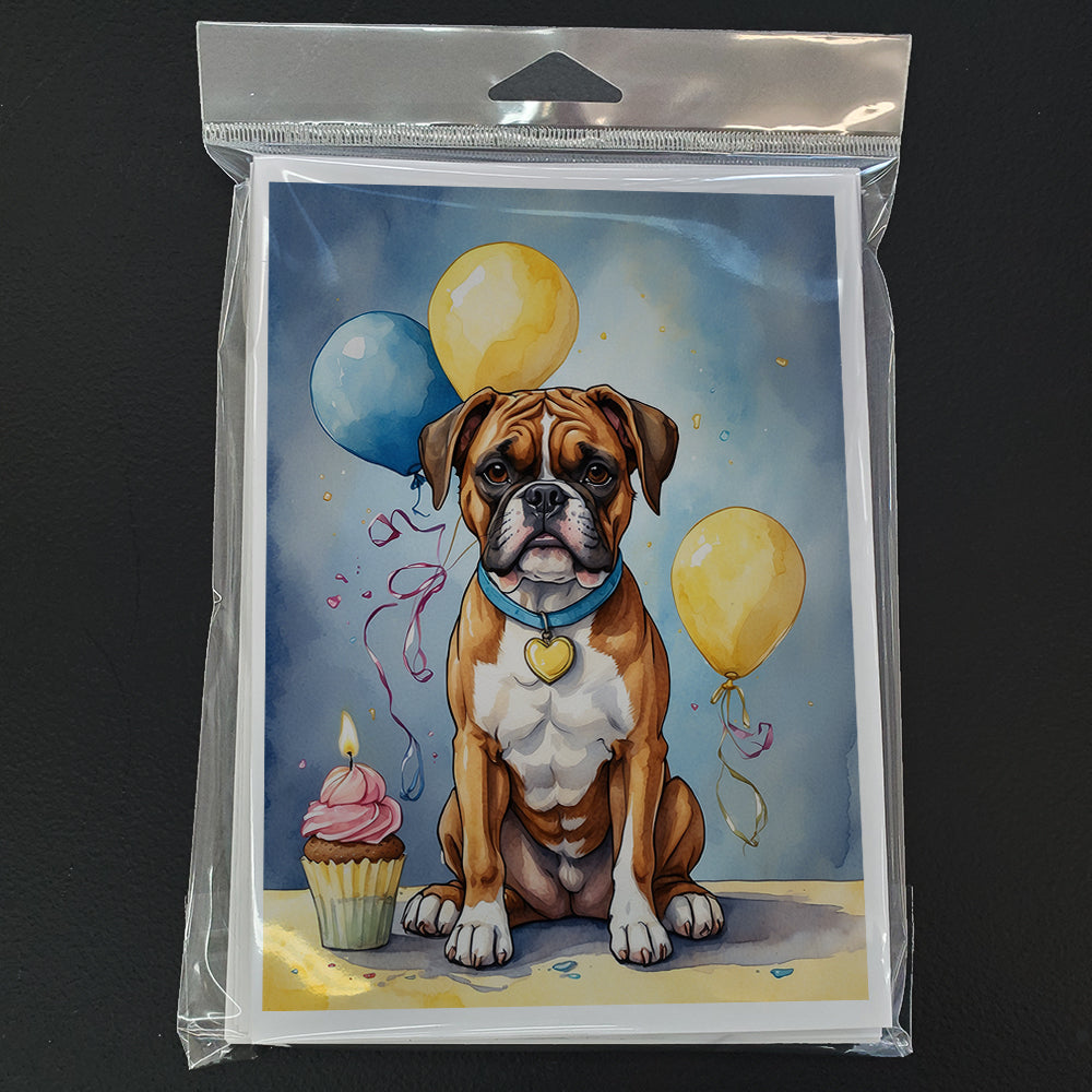 Boxer Happy Birthday Greeting Cards Pack of 8