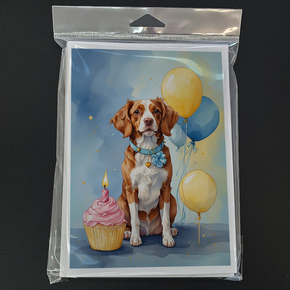 Brittany Spaniel Happy Birthday Greeting Cards Pack of 8