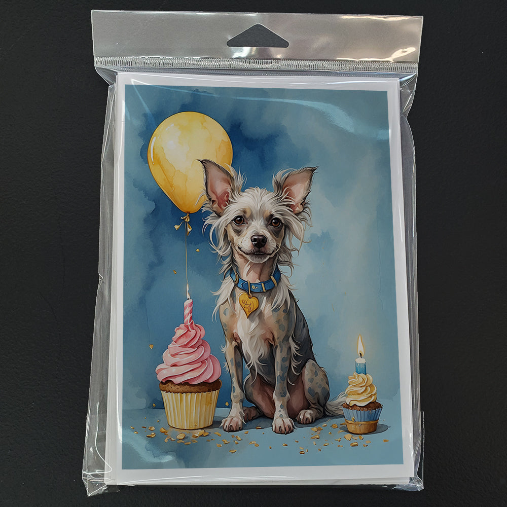 Chinese Crested Happy Birthday Greeting Cards Pack of 8