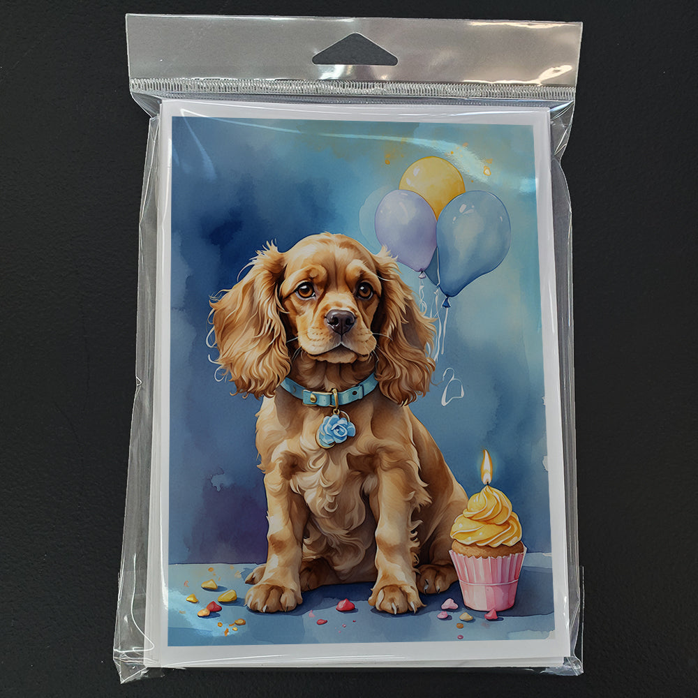 Cocker Spaniel Happy Birthday Greeting Cards Pack of 8
