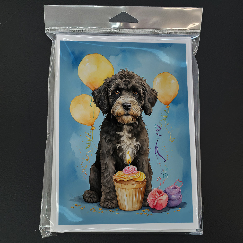 Portuguese Water Dog Happy Birthday Greeting Cards Pack of 8