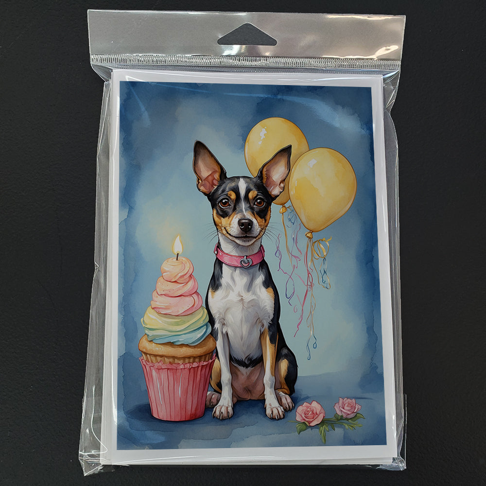 Rat Terrier Happy Birthday Greeting Cards Pack of 8