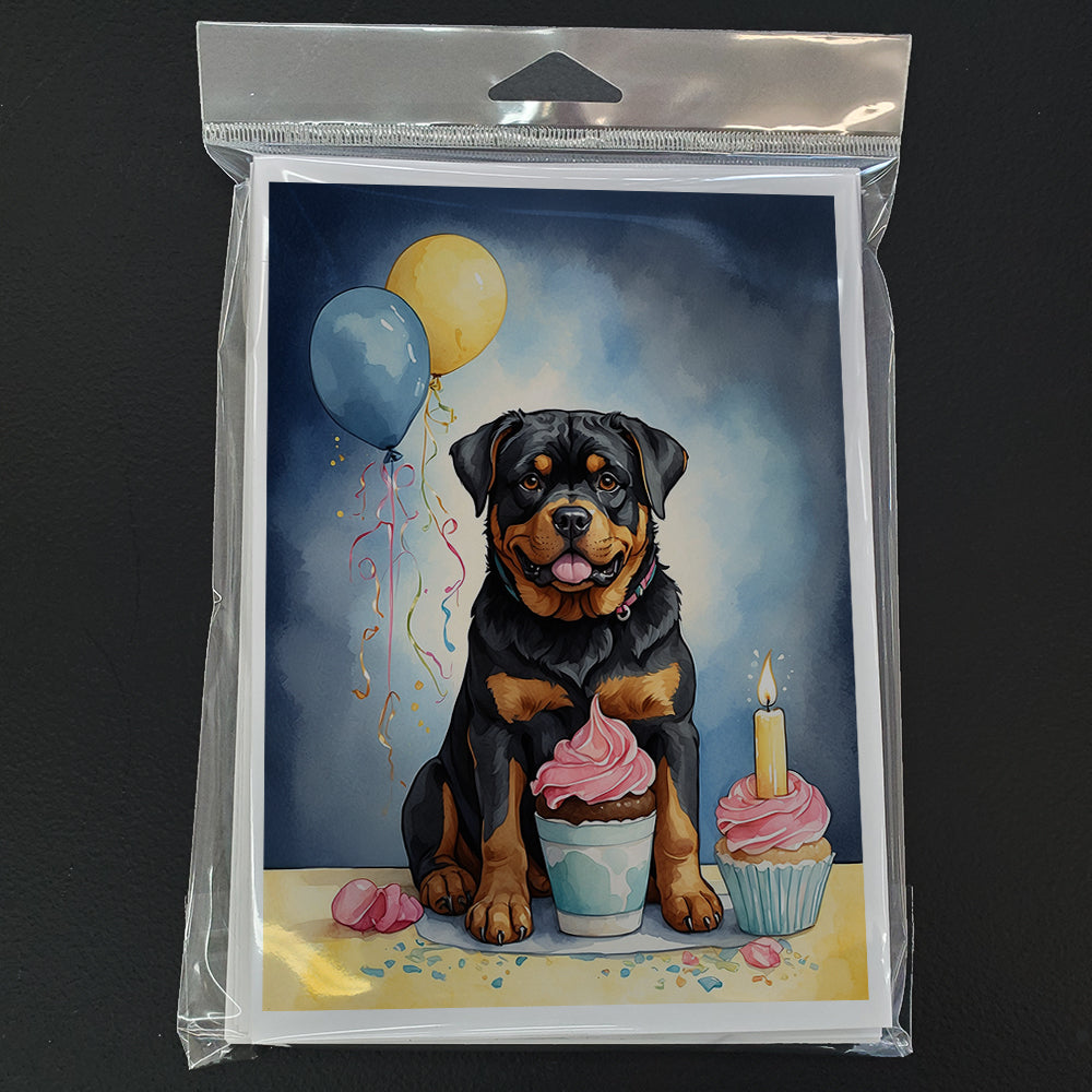 Rottweiler Happy Birthday Greeting Cards Pack of 8