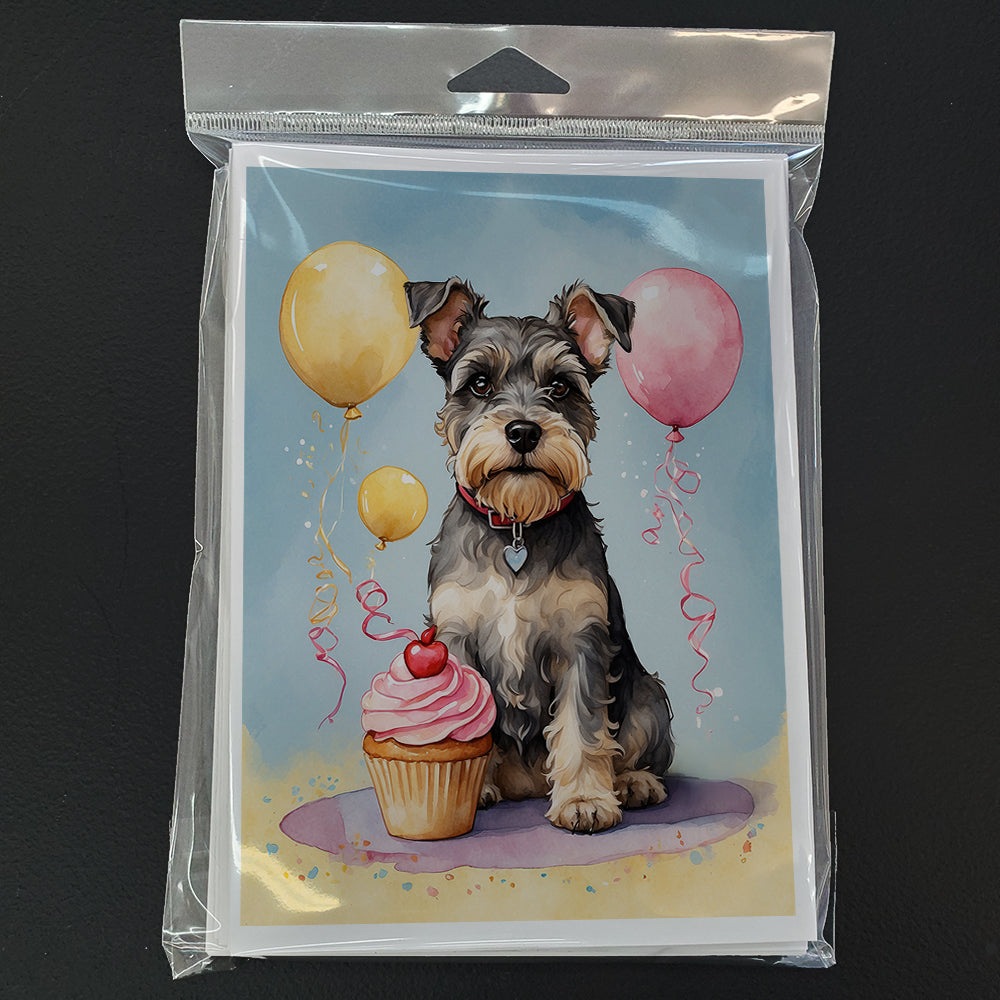Schnauzer Happy Birthday Greeting Cards Pack of 8