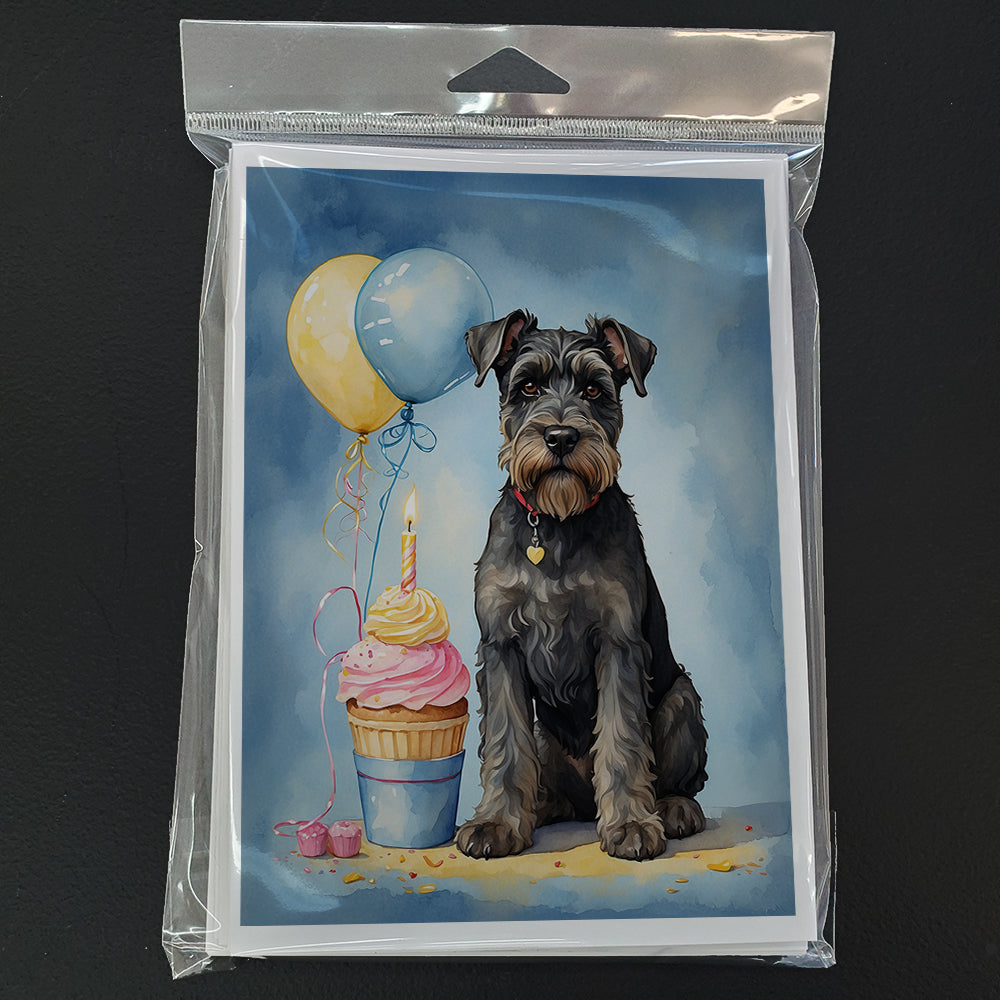 Schnauzer Happy Birthday Greeting Cards Pack of 8