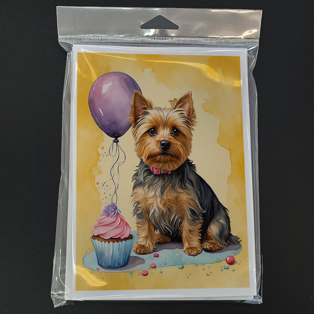Silky Terrier Happy Birthday Greeting Cards Pack of 8
