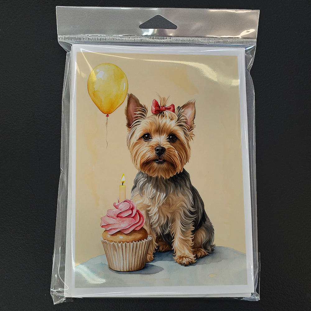 Yorkshire Terrier Happy Birthday Greeting Cards Pack of 8