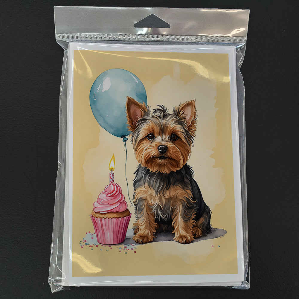 Yorkshire Terrier Happy Birthday Greeting Cards Pack of 8