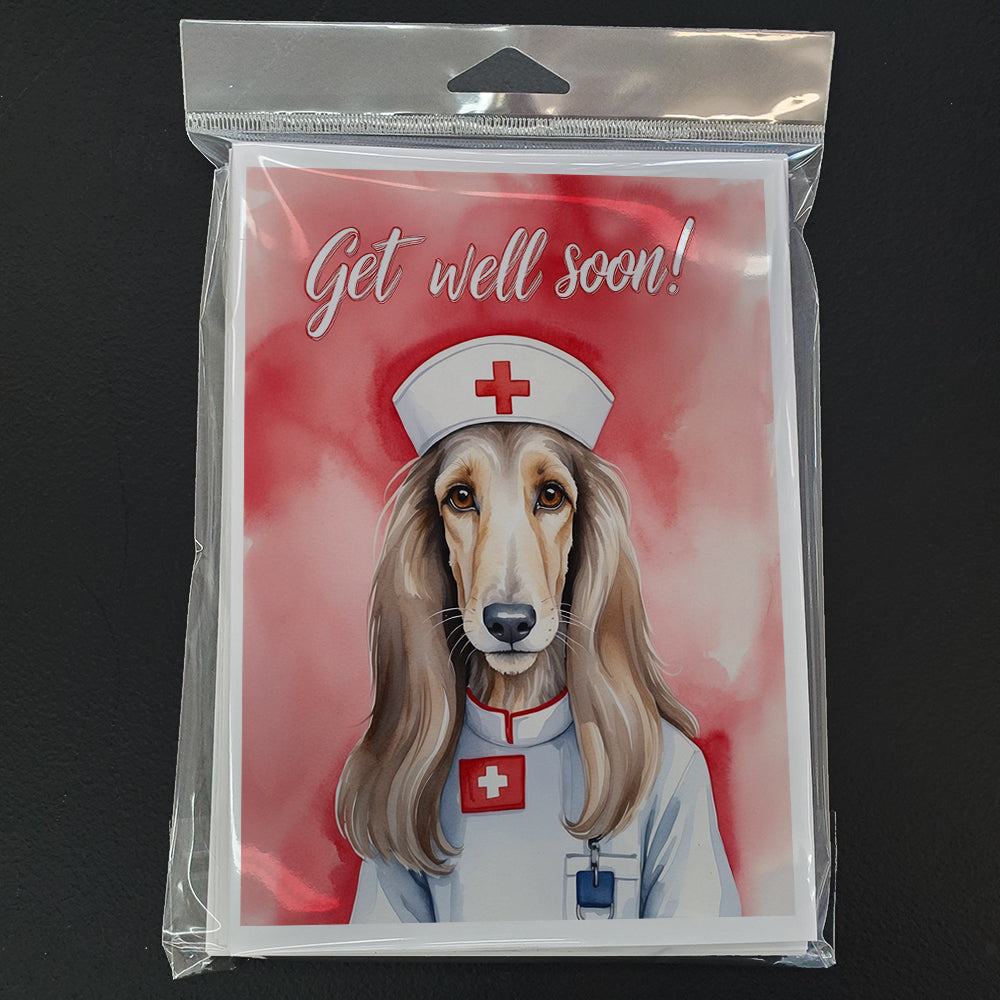 Afghan Hound Get Well Soon Greeting Cards Pack of 8
