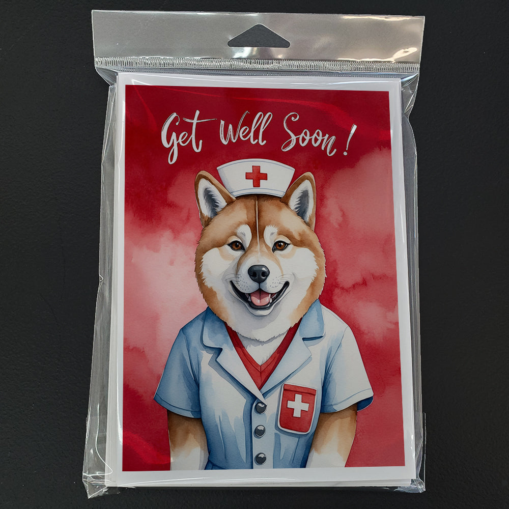 Akita Get Well Soon Greeting Cards Pack of 8