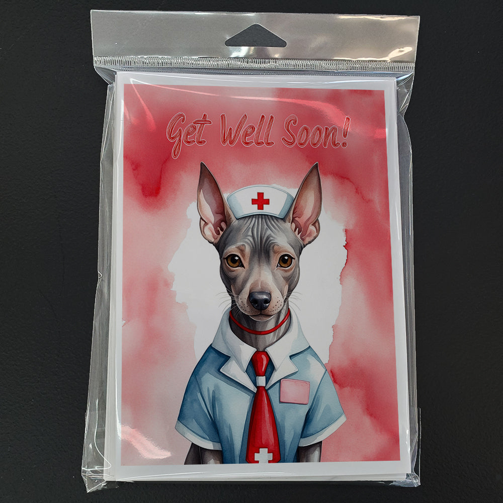 American Hairless Terrier Get Well Soon Greeting Cards Pack of 8