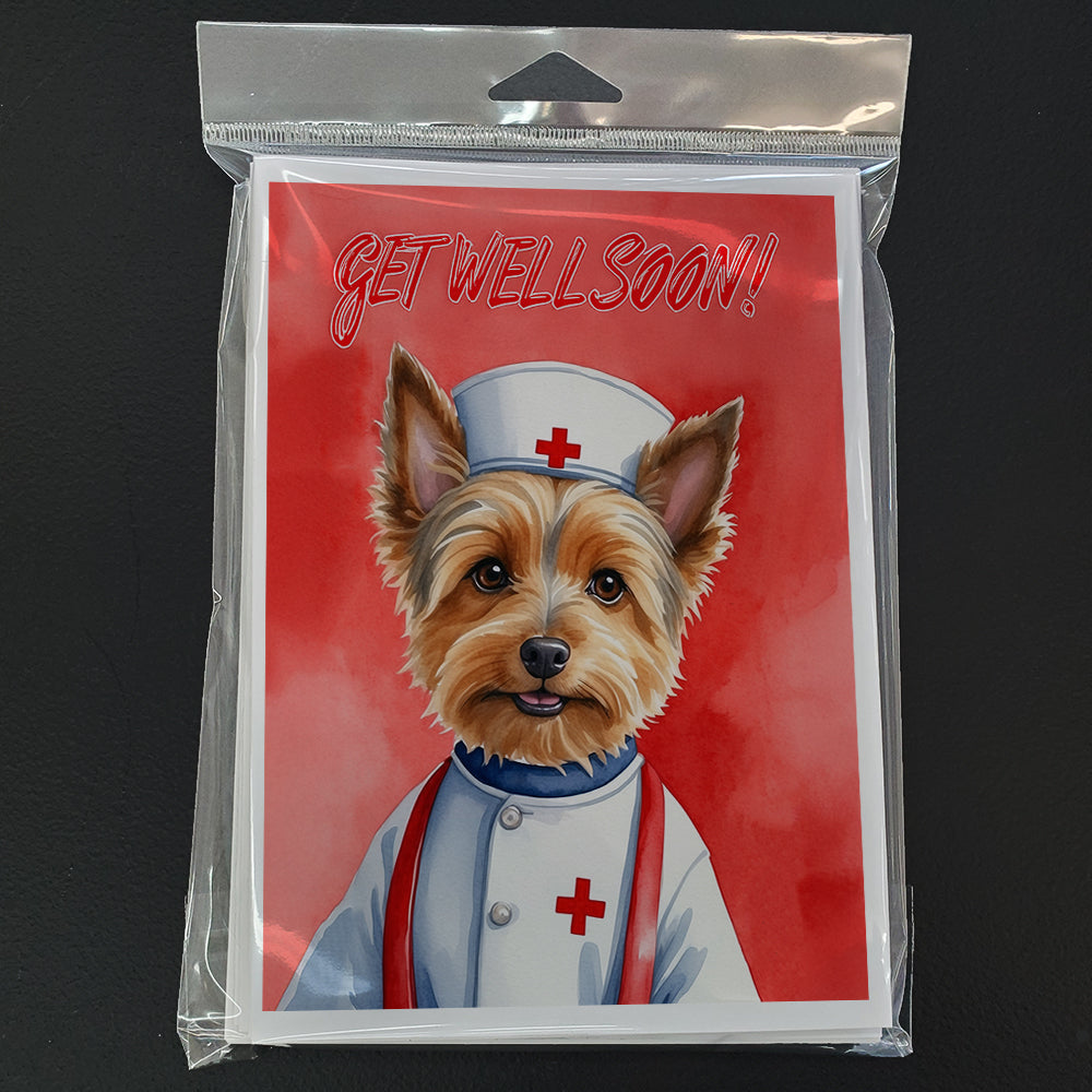 Australian Terrier Get Well Soon Greeting Cards Pack of 8