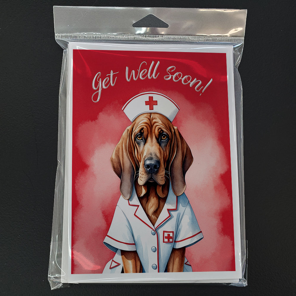 Bloodhound Get Well Soon Greeting Cards Pack of 8