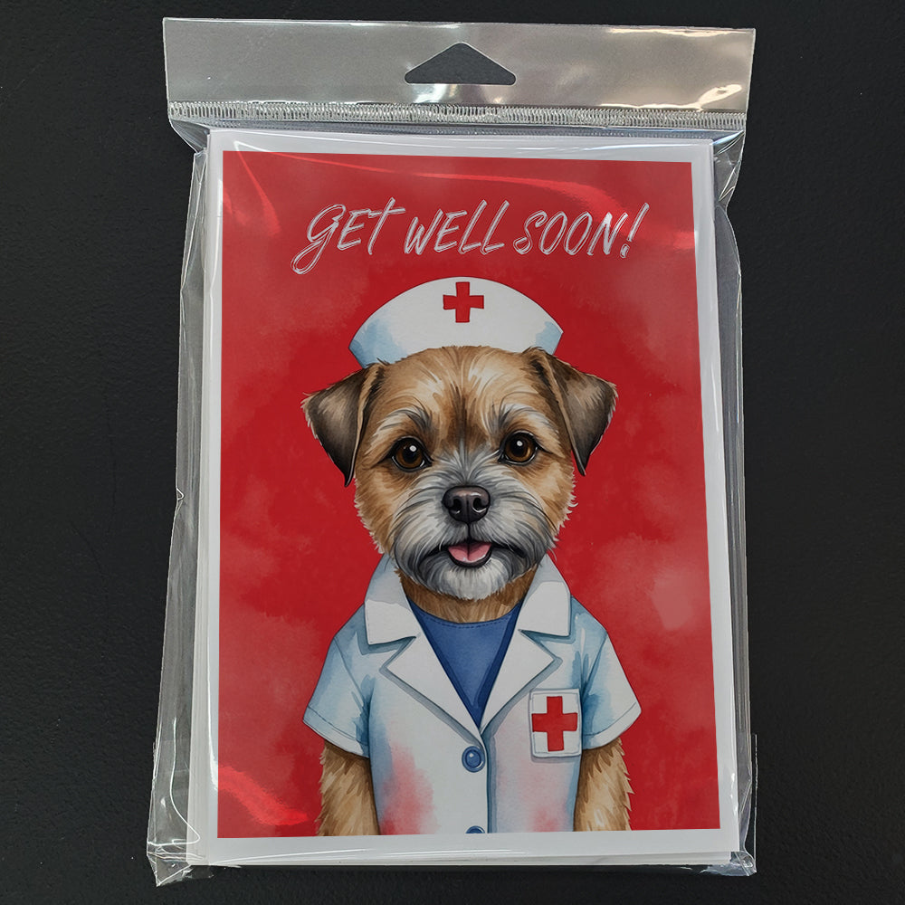 Border Terrier Get Well Soon Greeting Cards Pack of 8