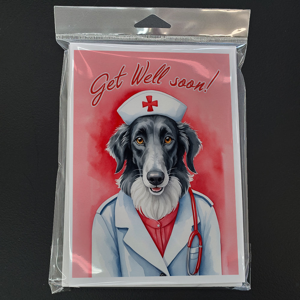 Borzoi Get Well Soon Greeting Cards Pack of 8
