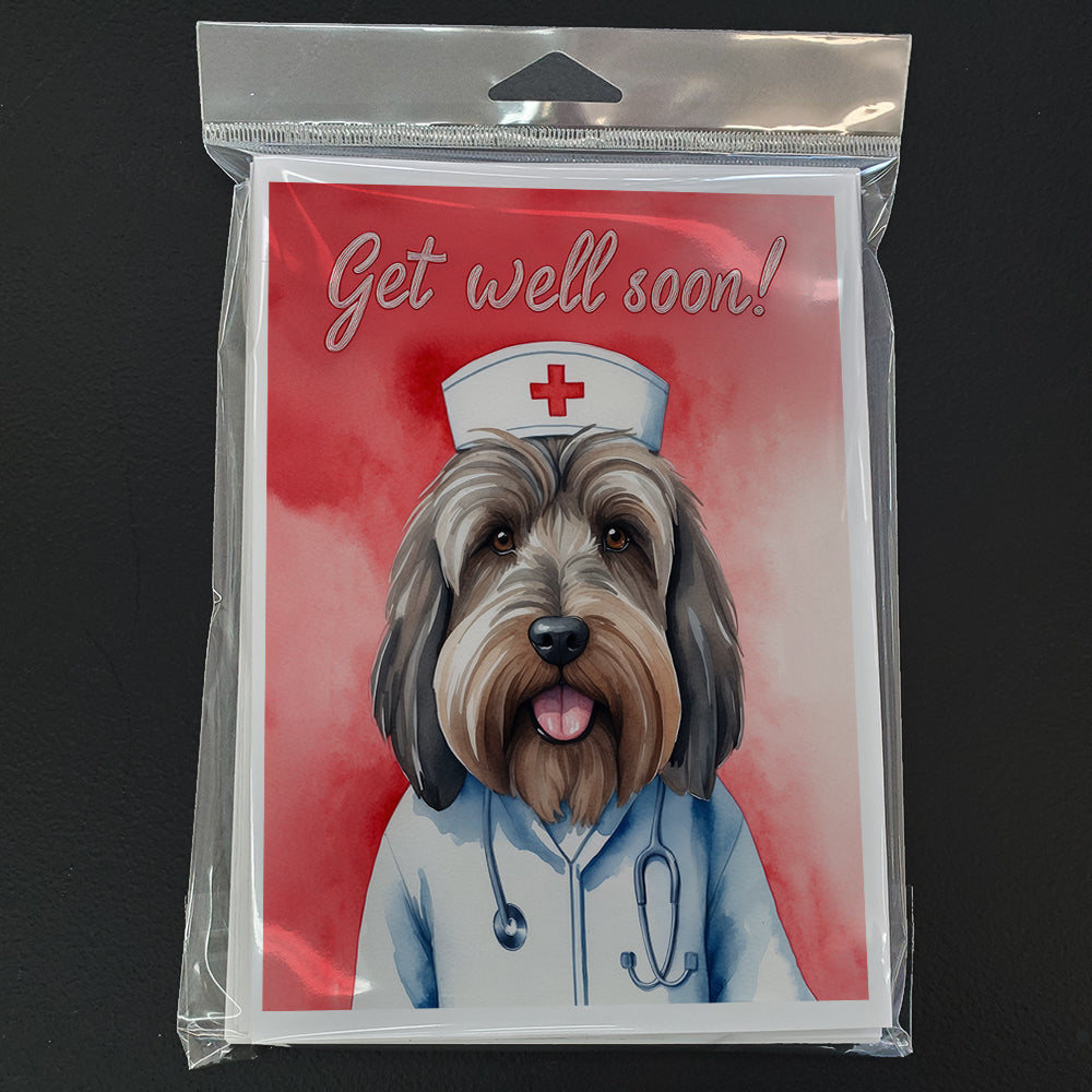 Briard Get Well Soon Greeting Cards Pack of 8
