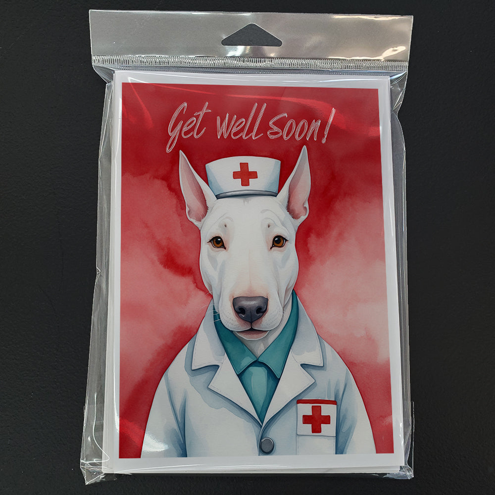 Bull Terrier Get Well Soon Greeting Cards Pack of 8