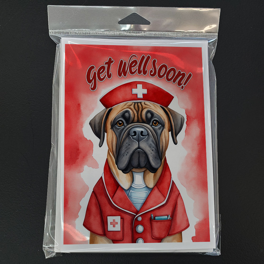 Bullmastiff Get Well Soon Greeting Cards Pack of 8