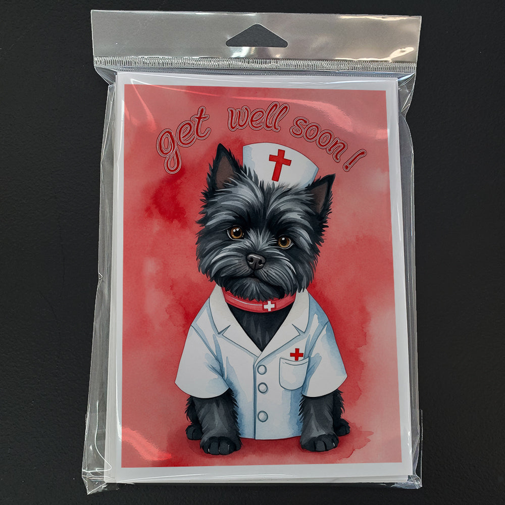 Black Cairn Terrier Get Well Soon Greeting Cards Pack of 8